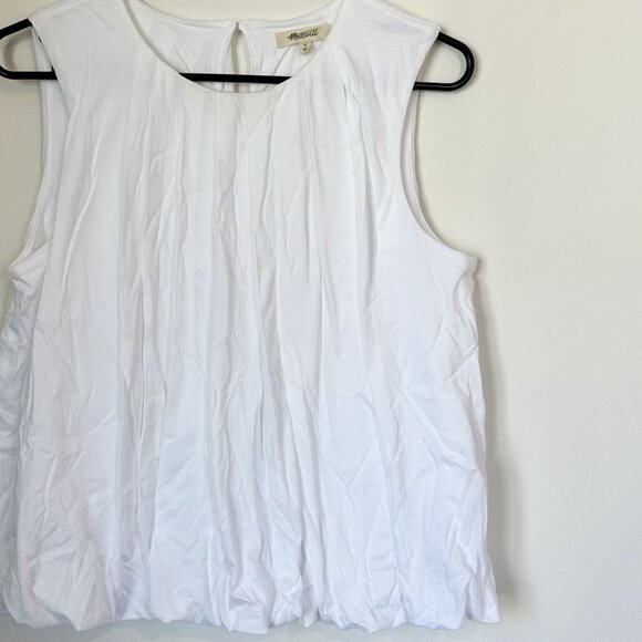 NWT Madewell White Sleeveless Bubble Fashion Top - Small - Picture 8 of 16